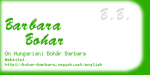 barbara bohar business card