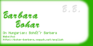 barbara bohar business card